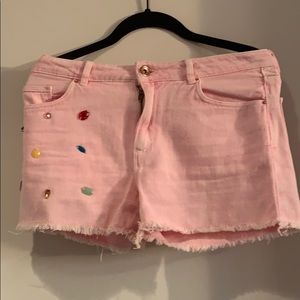 Pink gem stone shorts